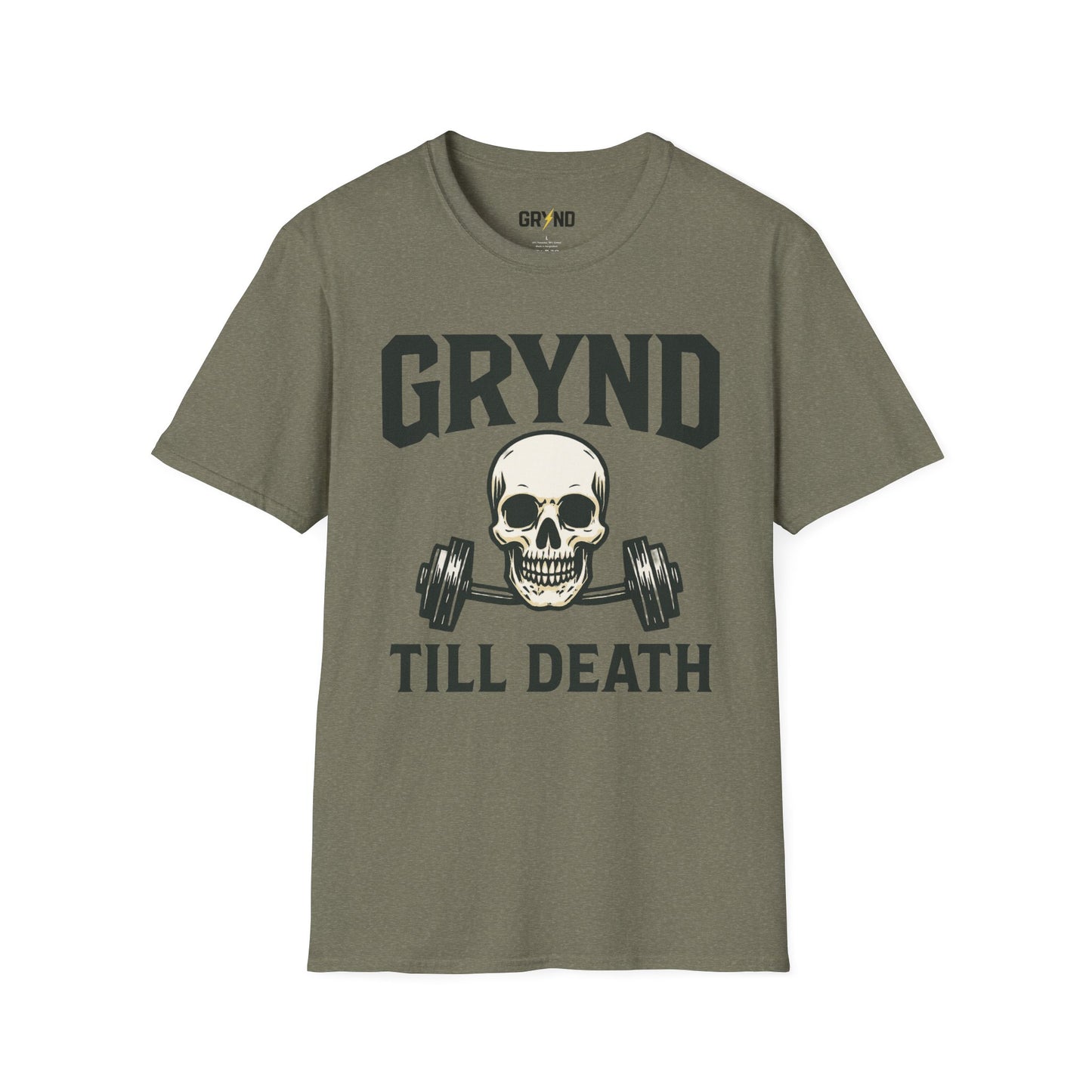 💀 GRYND TILL DEATH Unisex Softstyle Tee.